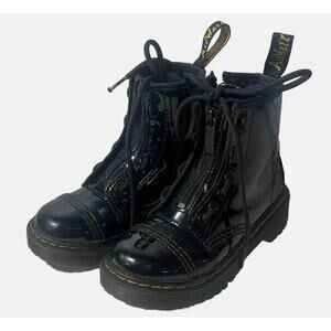 New Dr. Martens Junior Girl's Sinclair Bex Patent Leather Zip Boots - 12